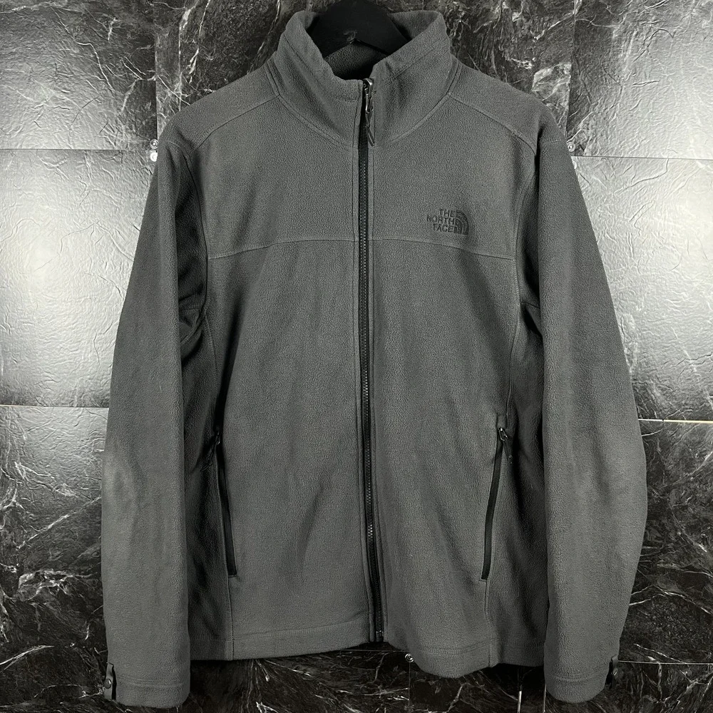 The North Face Men's Grey Fleece Apex Shell Jacket Medium